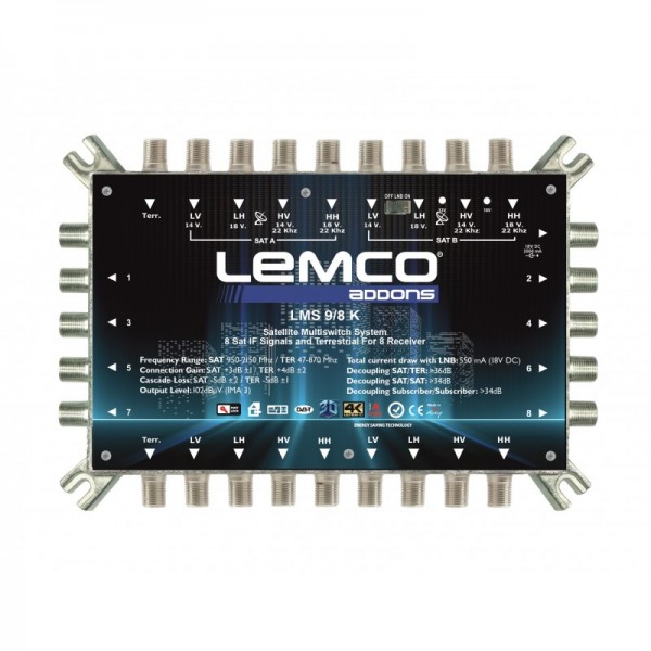 LEMCO LMS 9/8 C - 9 Εισόδων Cascade Multiswitch